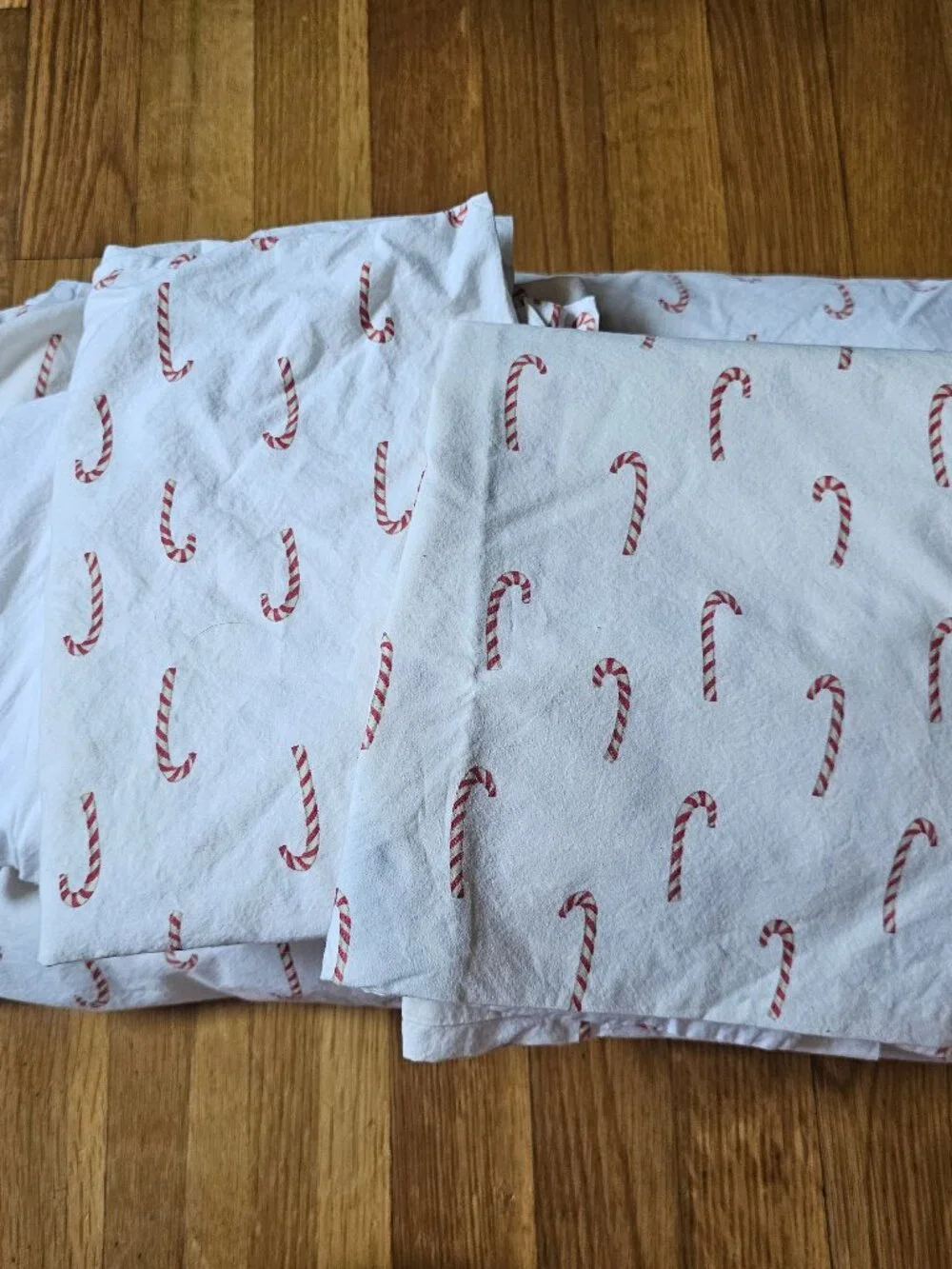 Pottery Barn Christmas Candy Cane Queen Sheet Set